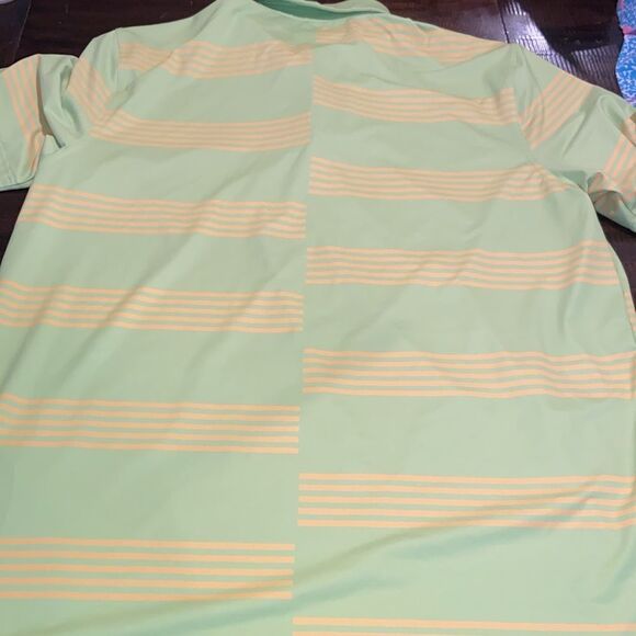 The Club (s)  Green and Yellow Striped Polo Shirt - Picture 5 of 5